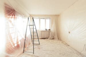 the,living,room,is,covered,with,a,film,in,the